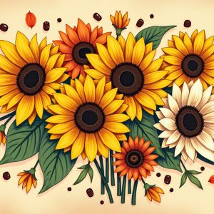 Flux_Dev_A_vibrantly_colored_illustration_of_the_Legacy_Sunflo_0 Legacy Sunflower Heirloom Seed Ensemble
