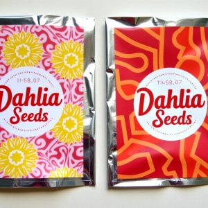 Flux_Dev_two_vibrantly_colored_dahlia_seed_packets_one_with_a__0 Heritage Dahlia Heirloom Seed Series